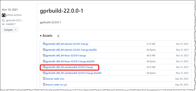 How tro locate the gprbuild-package for Windows